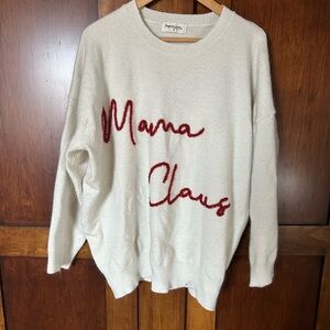 Impressions Cream Sweater with Red Script